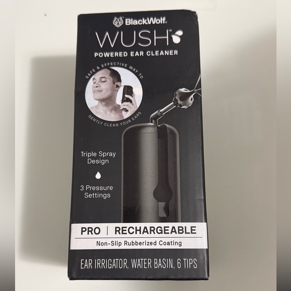 WUSH BlackWolf Rechargeable Ear Cleaner | Ear Irrigator